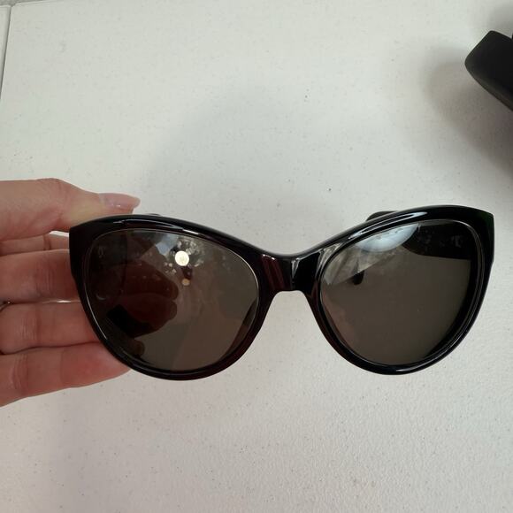 Michael Kors Women’s Sunglasses FRAMES ONLY Brown Gold Logo Cateye Shape - Picture 7 of 13